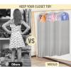 imageMISSLO 10quot Gusseted Garment Bags for Hanging Clothes 40quot50quot Clear Suit Bags for Closet Storage Dress Bag for Gowns Long Coat Protector 3 Packs GreyFabric