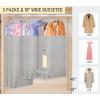 imageMISSLO 10quot Gusseted Garment Bags for Hanging Clothes 40quot50quot Clear Suit Bags for Closet Storage Dress Bag for Gowns Long Coat Protector 3 Packs GreyFabric