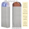 imageMISSLO 10quot Gusseted Garment Bags for Hanging Clothes 40quot50quot Clear Suit Bags for Closet Storage Dress Bag for Gowns Long Coat Protector 3 Packs GreyFabric