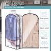 imageMISSLO 10quot Gusseted Garment Bags for Hanging Clothes 40quot50quot Clear Suit Bags for Closet Storage Dress Bag for Gowns Long Coat Protector 3 Packs GreyEthylene Vinyl Acetate