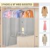 imageMISSLO 10quot Gusseted Garment Bags for Hanging Clothes 40quot50quot Clear Suit Bags for Closet Storage Dress Bag for Gowns Long Coat Protector 3 Packs GreyFabric