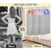 imageMISSLO 10quot Gusseted Garment Bags for Hanging Clothes 40quot50quot Clear Suit Bags for Closet Storage Dress Bag for Gowns Long Coat Protector 3 Packs GreyFabric