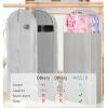 imageMISSLO 10quot Gusseted Garment Bags for Hanging Clothes 40quot50quot Clear Suit Bags for Closet Storage Dress Bag for Gowns Long Coat Protector 3 Packs GreyFabric