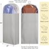 imageMISSLO 10quot Gusseted Garment Bags for Hanging Clothes 40quot50quot Clear Suit Bags for Closet Storage Dress Bag for Gowns Long Coat Protector 3 Packs GreyFabric