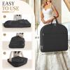 imageMISSLO 2in1 Wedding Dress Garment Bag for airplane 70quot Dress Bags for Gowns with 5 Accessory Pockets ampamp Adjustable Handles Trifold Dress Cover for Travel and Closet Storage BlackBlack