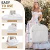 image:imageMISSLO 2in1 Wedding Dress Garment Bag 70 Dress Bags for Gowns long with 5 Bride Accessories Pockets amp Adjustable Handles Trifold Dresses Cover for Travel and Closet Storage WhiteWhite