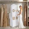 image:imageMISSLO 2in1 Wedding Dress Garment Bag 70 Dress Bags for Gowns long with 5 Bride Accessories Pockets amp Adjustable Handles Trifold Dresses Cover for Travel and Closet Storage WhiteWhite