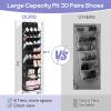 image:imageMISSLO Clear Over The Door Shoe Organizer Large Deep Pockets Hanging Shoe Rack for Closet Fit 20 Pairs Shoe Holder for Sneakers Boots Storage PinkBlack