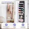 image:imageMISSLO Clear Over The Door Shoe Organizer Large Deep Pockets Hanging Shoe Rack for Closet Fit 20 Pairs Shoe Holder for Sneakers Boots Storage PinkBlack
