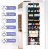 image:imageMISSLO Clear Over The Door Shoe Organizer Large Deep Pockets Hanging Shoe Rack for Closet Fit 20 Pairs Shoe Holder for Sneakers Boots Storage PinkBlack