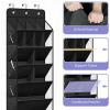 image:imageMISSLO Clear Over The Door Shoe Organizer Large Deep Pockets Hanging Shoe Rack for Closet Fit 20 Pairs Shoe Holder for Sneakers Boots Storage PinkBlack