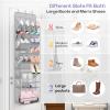 image:imageMISSLO Clear Over The Door Shoe Organizer Large Deep Pockets Hanging Shoe Rack for Closet Fit 20 Pairs Shoe Holder for Sneakers Boots Storage PinkGrey