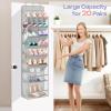 image:imageMISSLO Clear Over The Door Shoe Organizer Large Deep Pockets Hanging Shoe Rack for Closet Fit 20 Pairs Shoe Holder for Sneakers Boots Storage PinkGrey