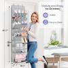 image:imageMISSLO Clear Over The Door Shoe Organizer Large Deep Pockets Hanging Shoe Rack for Closet Fit 20 Pairs Shoe Holder for Sneakers Boots Storage PinkGrey
