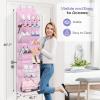 image:imageMISSLO Clear Over The Door Shoe Organizer Large Deep Pockets Hanging Shoe Rack for Closet Fit 20 Pairs Shoe Holder for Sneakers Boots Storage PinkPink