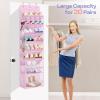 image:imageMISSLO Clear Over The Door Shoe Organizer Large Deep Pockets Hanging Shoe Rack for Closet Fit 20 Pairs Shoe Holder for Sneakers Boots Storage PinkPink