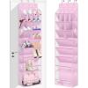image:imageMISSLO Clear Over The Door Shoe Organizer Large Deep Pockets Hanging Shoe Rack for Closet Fit 20 Pairs Shoe Holder for Sneakers Boots Storage PinkPink