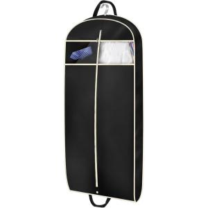 image:imageMISSLO 43 Garment Bags for Travel Breathable Suit Bags for Closet Storage with 2 Mesh Pockets Suit Cover Bags for Shirts Dresses Coats Black