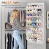 image:imageMISSLO 30 Pairs Over the Door Shoe Organizer Breathable Mesh Hanging Shoe Rack for Closet Storage with Wide Deep Pockets 10 Tier Shoes Holder Fit All the Familys Sneakers Boots Heels Grey 71White