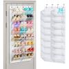 image:imageMISSLO 30 Pairs Over the Door Shoe Organizer Breathable Mesh Hanging Shoe Rack for Closet Storage with Wide Deep Pockets 10 Tier Shoes Holder Fit All the Familys Sneakers Boots Heels Grey 71White