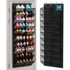 image:imageMISSLO 30 Pairs Over the Door Shoe Organizer Breathable Mesh Hanging Shoe Rack for Closet Storage with Wide Deep Pockets 10 Tier Shoes Holder Fit All the Familys Sneakers Boots Heels Grey 71Black