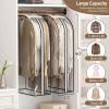 image:imageMISSLO 10 Gusseted All Clear Garment Bags for Hanging Clothes 40 Suit Bags for Closet Storage with Side Zipper Hanging Clothes Storage Bag Plastic Suit Cover for Fur Coats Shirts Jackets2