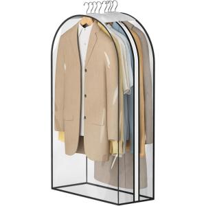 image:imageMISSLO 10 Gusseted All Clear Garment Bags for Hanging Clothes 40 Suit Bags for Closet Storage with Side Zipper Hanging Clothes Storage Bag Plastic Suit Cover for Fur Coats Shirts Jackets1
