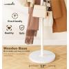 image:imageMISSLO Heavy Duty Coat Rack Freestanding with Stable Wood Base Modern White Coat Tree with 12 Hooks Adjustable Coats Hanger Stand Stylish Standing Clothes Tree for Entryway Bedroom Corner HallWhite