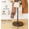 image:imageMISSLO Heavy Duty Coat Rack Freestanding with Stable Wood Base Modern White Coat Tree with 12 Hooks Adjustable Coats Hanger Stand Stylish Standing Clothes Tree for Entryway Bedroom Corner HallBrown