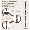 image:imageMISSLO Heavy Duty Coat Rack Freestanding with Stable Wood Base Modern White Coat Tree with 12 Hooks Adjustable Coats Hanger Stand Stylish Standing Clothes Tree for Entryway Bedroom Corner HallBlack
