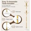 image:imageMISSLO Heavy Duty Coat Rack Freestanding with Stable Wood Base Modern White Coat Tree with 12 Hooks Adjustable Coats Hanger Stand Stylish Standing Clothes Tree for Entryway Bedroom Corner HallGold