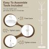 image:imageMISSLO Heavy Duty Coat Rack Freestanding with Stable Wood Base Modern White Coat Tree with 12 Hooks Adjustable Coats Hanger Stand Stylish Standing Clothes Tree for Entryway Bedroom Corner HallWhite