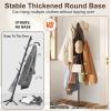 image:imageMISSLO Heavy Duty Coat Rack Freestanding with Stable Wood Base Modern White Coat Tree with 12 Hooks Adjustable Coats Hanger Stand Stylish Standing Clothes Tree for Entryway Bedroom Corner HallBrown