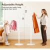 image:imageMISSLO Heavy Duty Coat Rack Freestanding with Stable Wood Base Modern White Coat Tree with 12 Hooks Adjustable Coats Hanger Stand Stylish Standing Clothes Tree for Entryway Bedroom Corner HallWhite