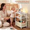image:imageMISSLO Nursery Side Table for Living Room with Storage Basket Small End Tables for Small Spaces with Large Tabletop White Bedside Table Toddler Night Stand for Bedroom Sofa Dorm OfficeWhite