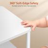 image:imageMISSLO Nursery Side Table for Living Room with Storage Basket Small End Tables for Small Spaces with Large Tabletop White Bedside Table Toddler Night Stand for Bedroom Sofa Dorm OfficeWhite