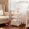 image:imageMISSLO Nursery Side Table for Living Room with Storage Basket Small End Tables for Small Spaces with Large Tabletop White Bedside Table Toddler Night Stand for Bedroom Sofa Dorm OfficeWhite