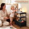 image:imageMISSLO Nursery Side Table for Living Room with Storage Basket Small End Tables for Small Spaces with Large Tabletop White Bedside Table Toddler Night Stand for Bedroom Sofa Dorm OfficeBlack