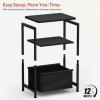image:imageMISSLO Nursery Side Table for Living Room with Storage Basket Small End Tables for Small Spaces with Large Tabletop White Bedside Table Toddler Night Stand for Bedroom Sofa Dorm OfficeBlack