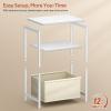 image:imageMISSLO Nursery Side Table for Living Room with Storage Basket Small End Tables for Small Spaces with Large Tabletop White Bedside Table Toddler Night Stand for Bedroom Sofa Dorm OfficeWhite