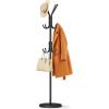 image:imageMISSLO Heavy Duty Coat Rack Freestanding with Stable Wood Base Modern White Coat Tree with 12 Hooks Adjustable Coats Hanger Stand Stylish Standing Clothes Tree for Entryway Bedroom Corner HallBlack