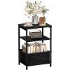 image:imageMISSLO Nursery Side Table for Living Room with Storage Basket Small End Tables for Small Spaces with Large Tabletop White Bedside Table Toddler Night Stand for Bedroom Sofa Dorm OfficeBlack