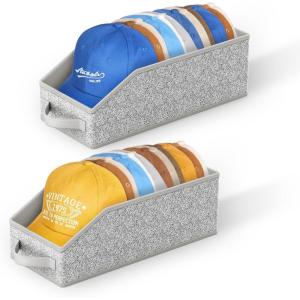 image:imageMISSLO Large Hat Storage for Baseball Caps 2 PCS Hat Organizer for Closet Holds Up To 24 Caps Hats Stand for Men Snapback Boxes with Cardboard2