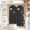 image:imageMISSLO 72 Wedding Dress Garment Bag for Travel Waterproof Dress Bags for Gowns Long 4 Gusseted Dresses Protector Bag for Closet Storage Clothing Covers for Hanging Clothes BlackLining fabric