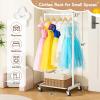 image:imageMISSLO Kids Clothing Rack for Small Space Kids Dress Up Storage with Shelf Short Baby Clothes Rack for Hanging Clothes amp Dance Costumes Small Garment Rack for Closet Wardrobe WhiteWhite