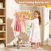 image:imageMISSLO Kids Clothing Rack for Small Space Kids Dress Up Storage with Shelf Short Baby Clothes Rack for Hanging Clothes amp Dance Costumes Small Garment Rack for Closet Wardrobe WhiteWhite