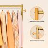 image:imageMISSLO Small Clothes Racks for Hanging Clothes Clothing Rack with Wheels 60 Garment Rack with Shelves Portable Rolling Wardrobe Rack for Small Space Gold