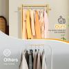 image:imageMISSLO Small Clothes Racks for Hanging Clothes Clothing Rack with Wheels 60 Garment Rack with Shelves Portable Rolling Wardrobe Rack for Small Space Gold