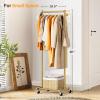 image:imageMISSLO Small Clothes Racks for Hanging Clothes Clothing Rack with Wheels 60 Garment Rack with Shelves Portable Rolling Wardrobe Rack for Small Space Gold