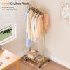 image:imageMISSLO Small Clothes Racks for Hanging Clothes Clothing Rack with Wheels 60 Garment Rack with Shelves Portable Rolling Wardrobe Rack for Small Space Gold